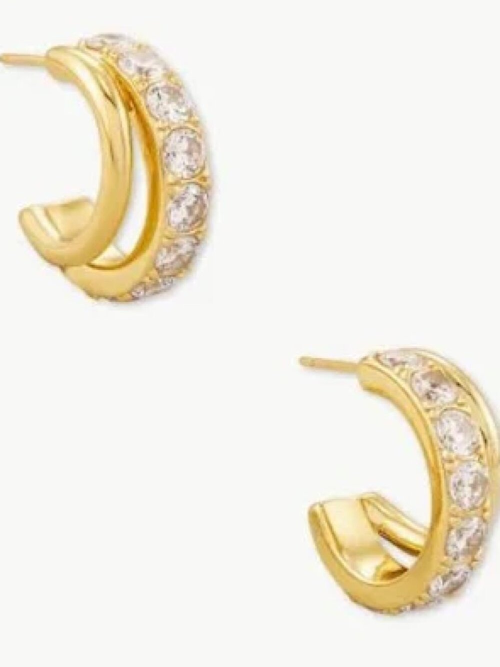 KENDRA SCOTT X TARGET Gold Crystal Huggie Hoop Earrings - Women Jewelry